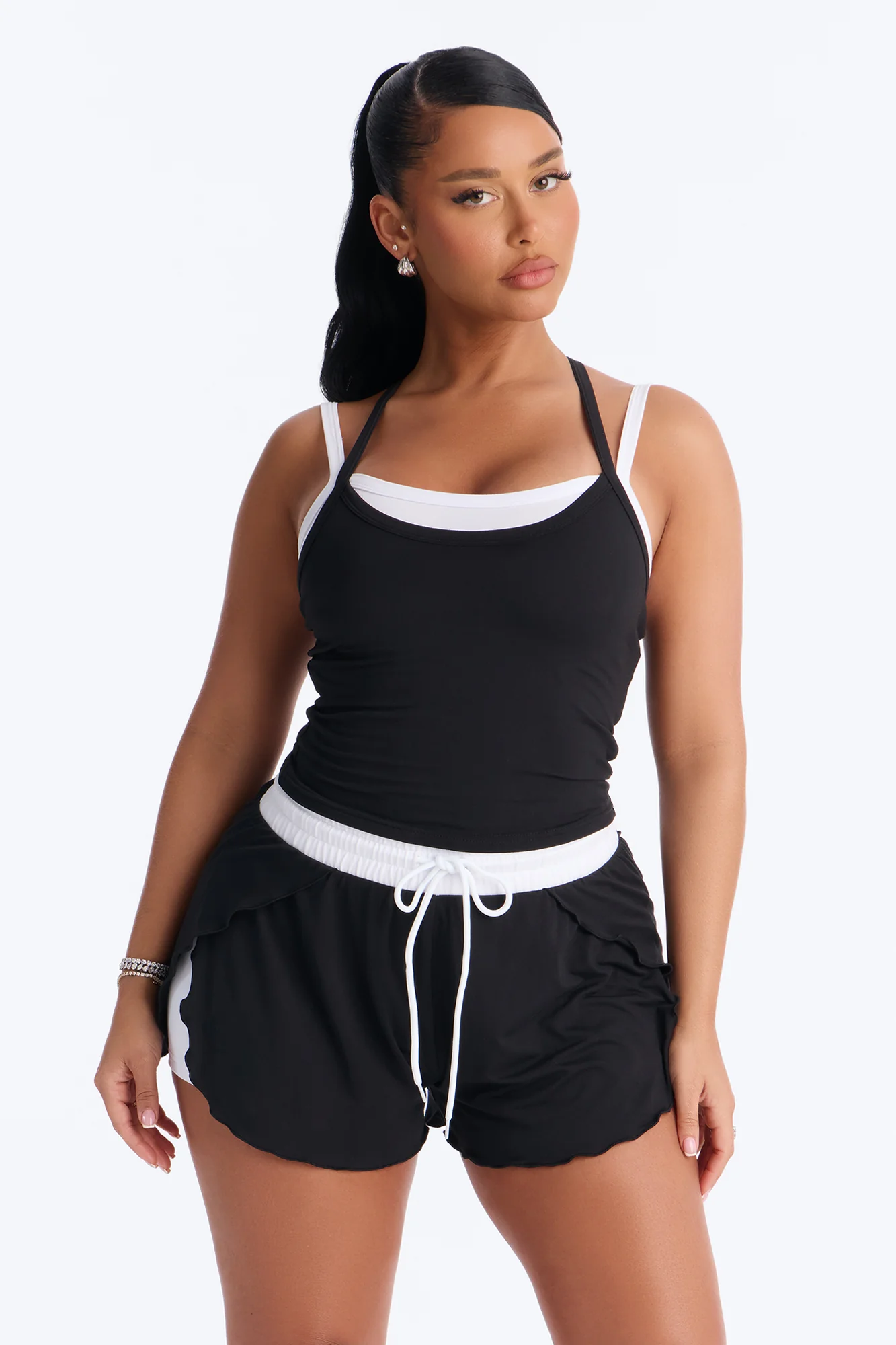Walk A Mile Short Set - Black