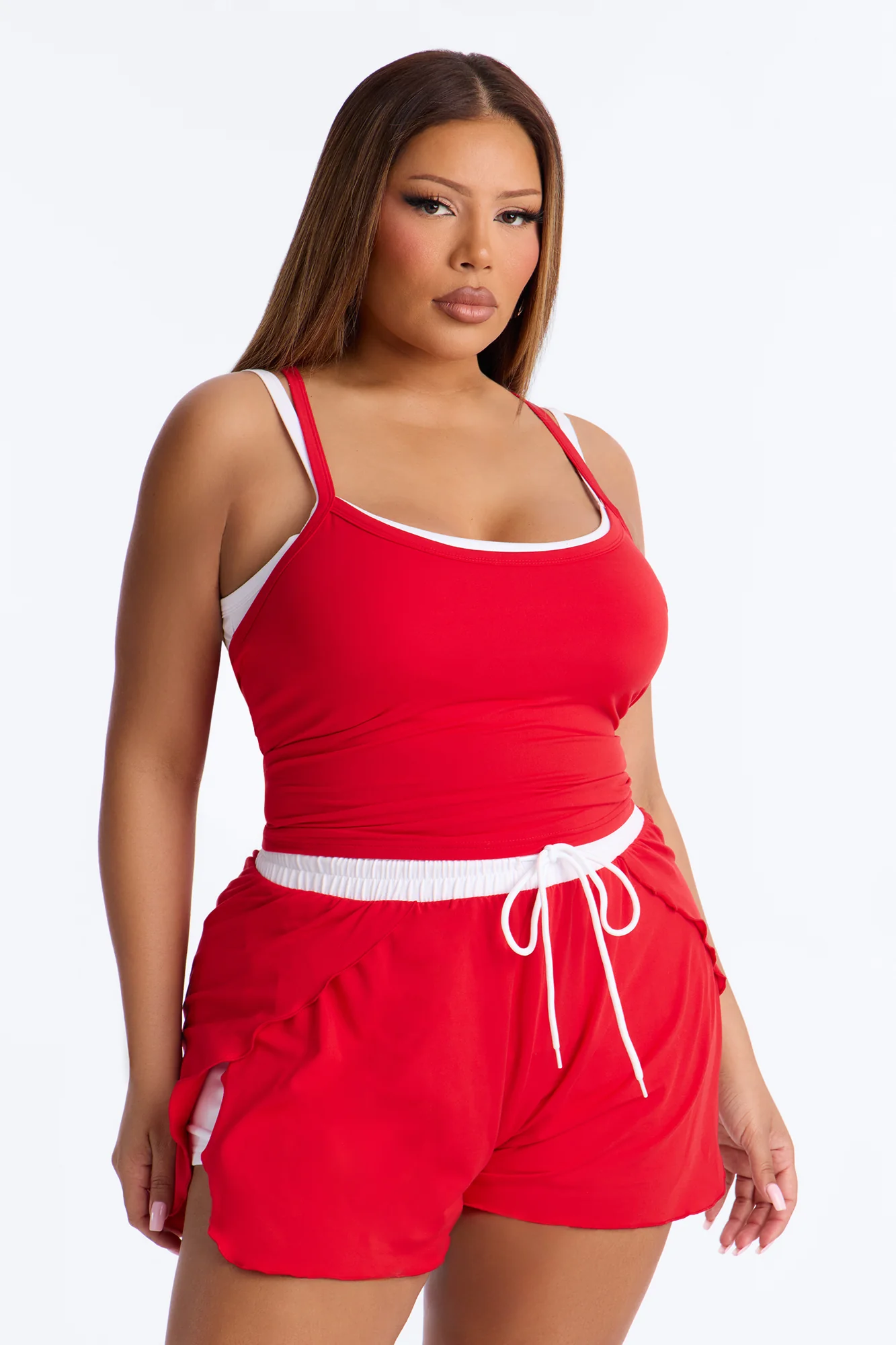 Walk A Mile Short Set - Red - Image 6