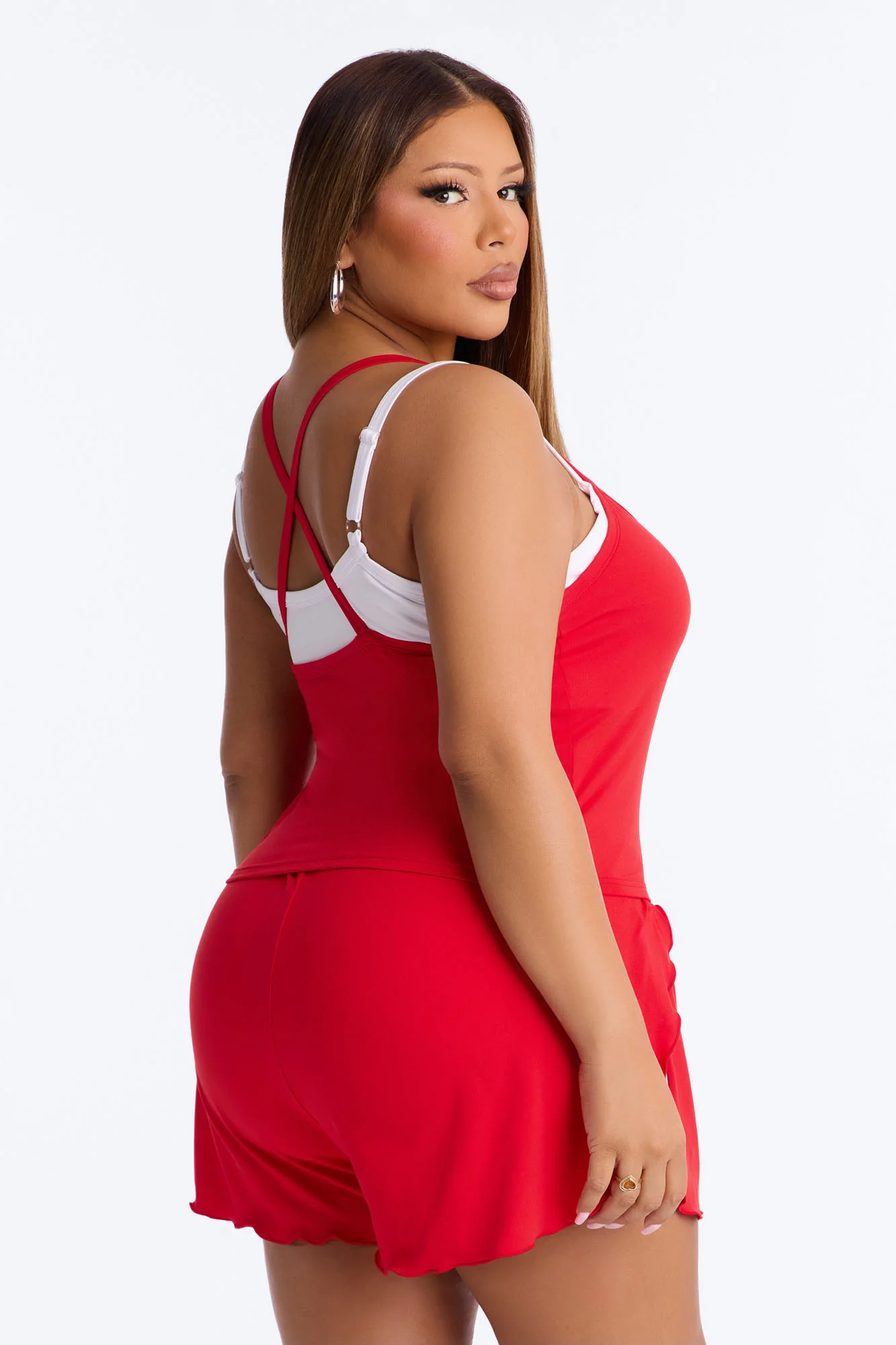 Walk A Mile Short Set - Red - Image 8
