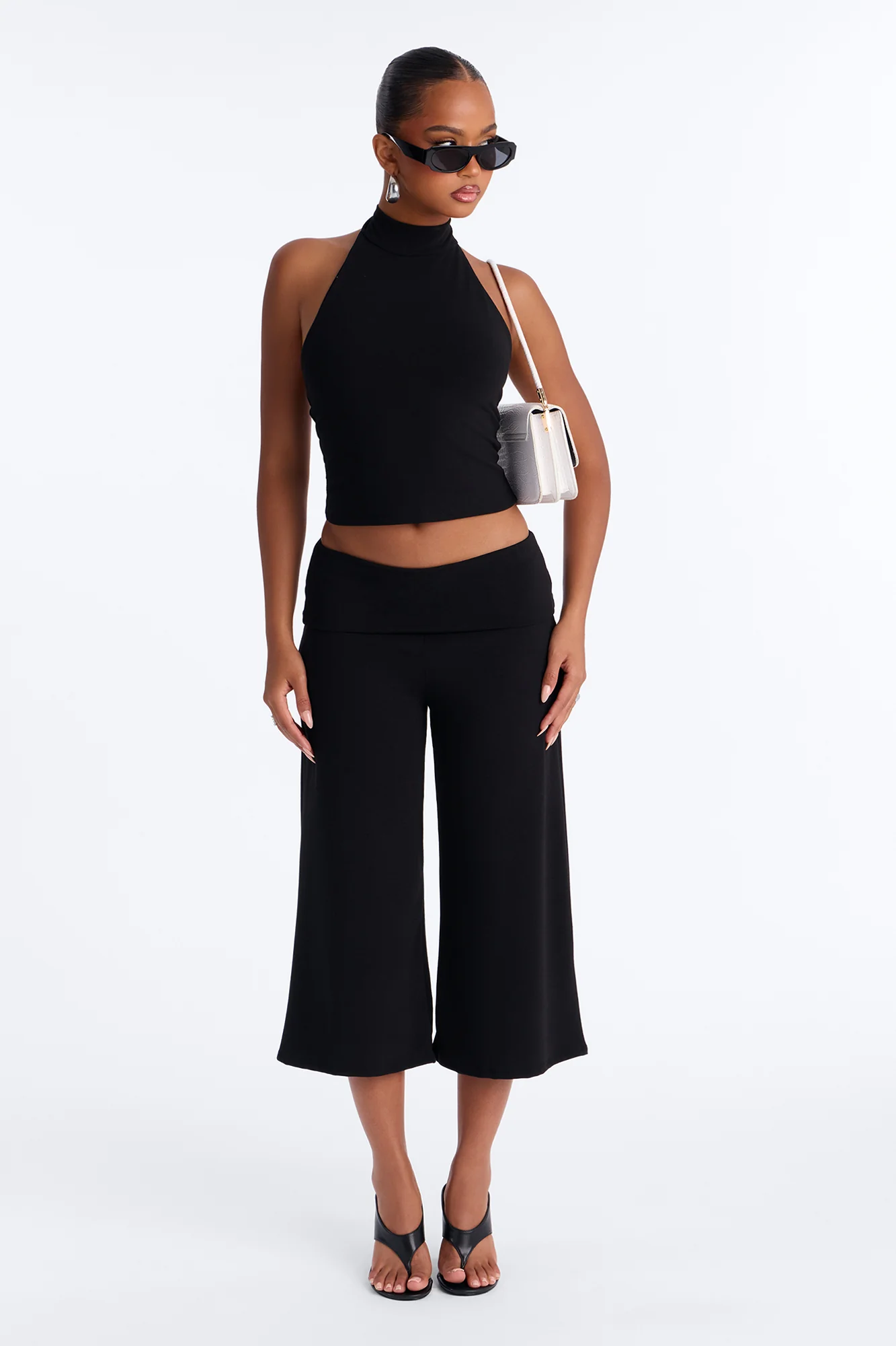 Walk And Talk Gaucho Pant Set - Black