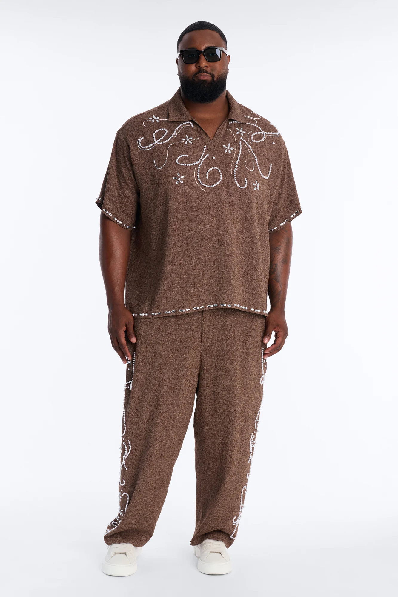 Wanderlust Pearl Journey Johnny Collar Polo - Brown - Image 7