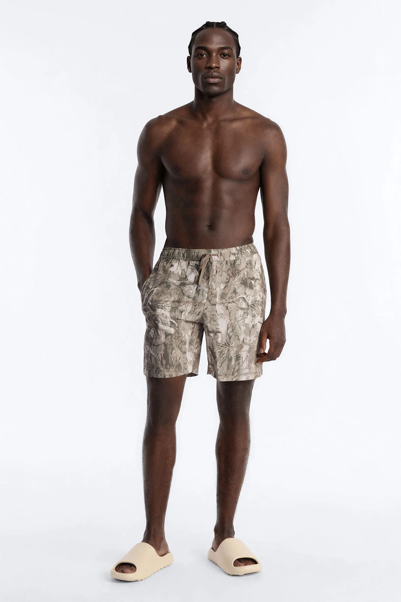 Washed Camo Printed Swim Trunk 7″ - Camouflage - Image 2