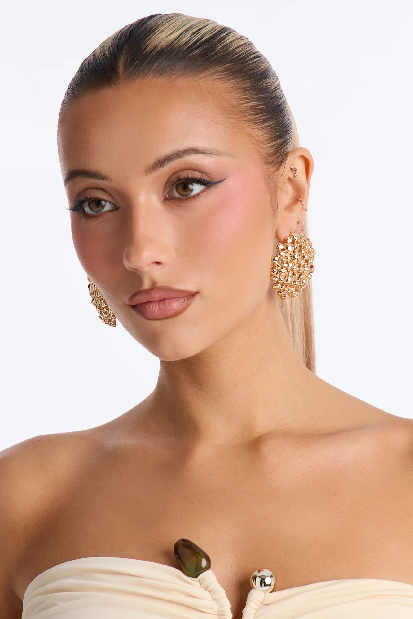 Watch It Go Stud Earrings - Gold - Image 2