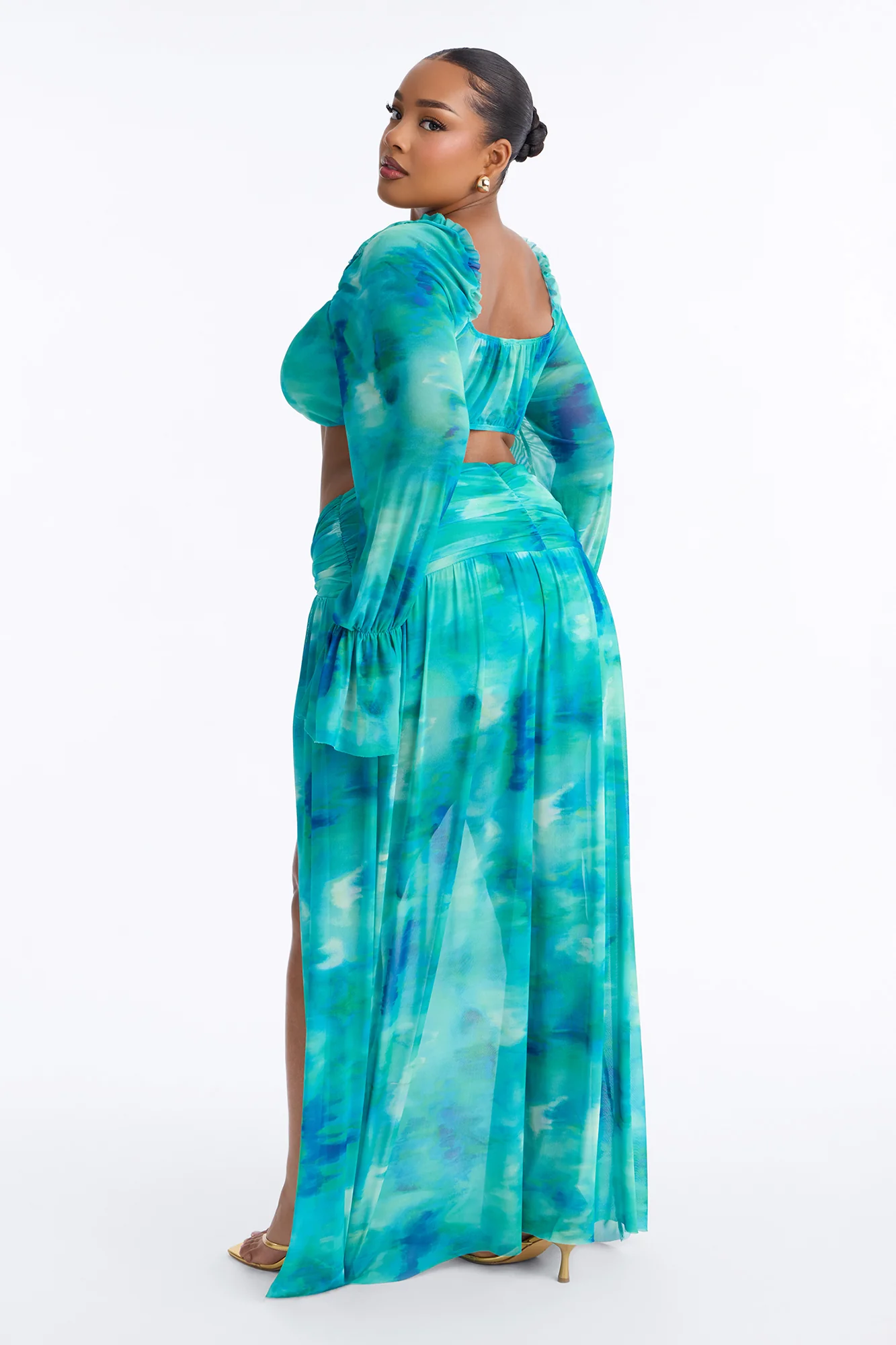 Wave Goodbye Mesh Skirt Set - Green/combo - Image 7