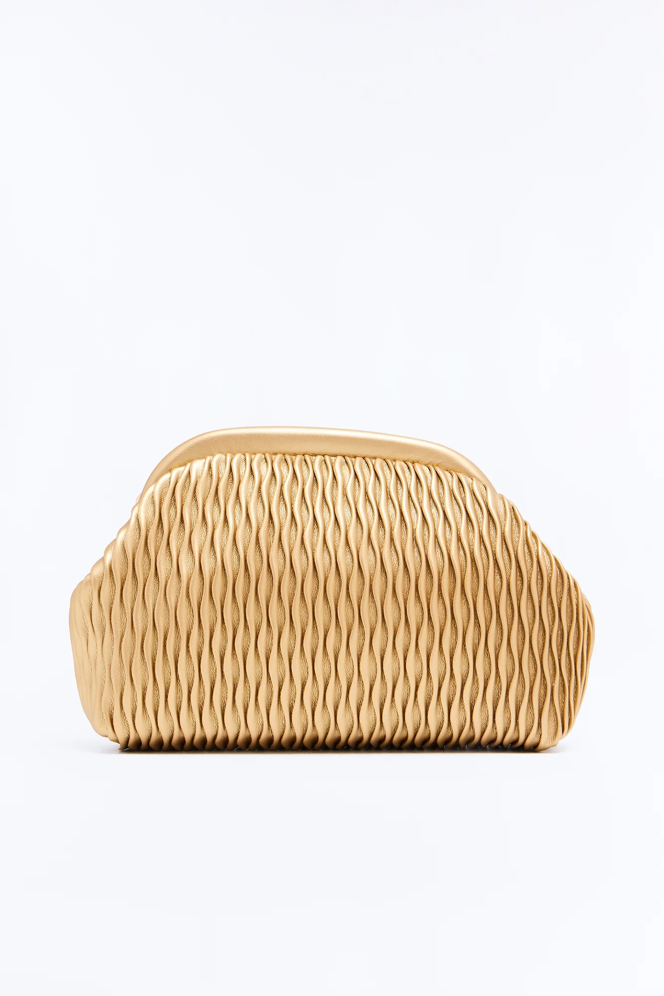 Waves Of The Ocean Faux Leather Clutch - Gold - Image 3