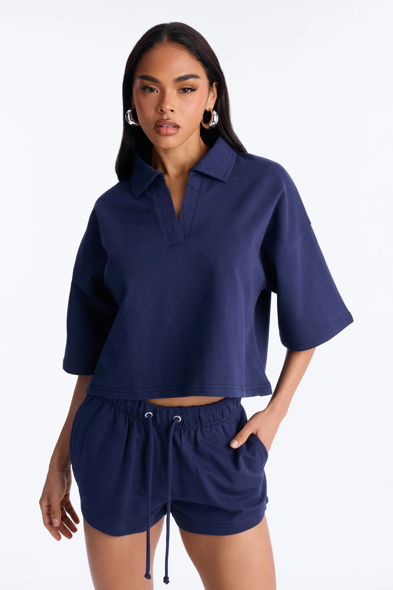 Weekend Moment Polo Short Set - Navy - Image 2