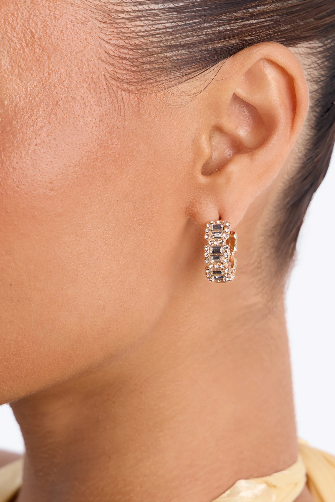 Weekend Vibes Rhinestone 3 Pair Multi Earring Set - Gold - Image 2