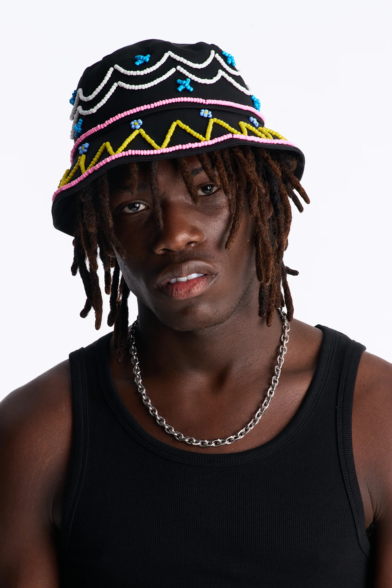 West Coast Beaded Bucket Hat - Black - Image 2