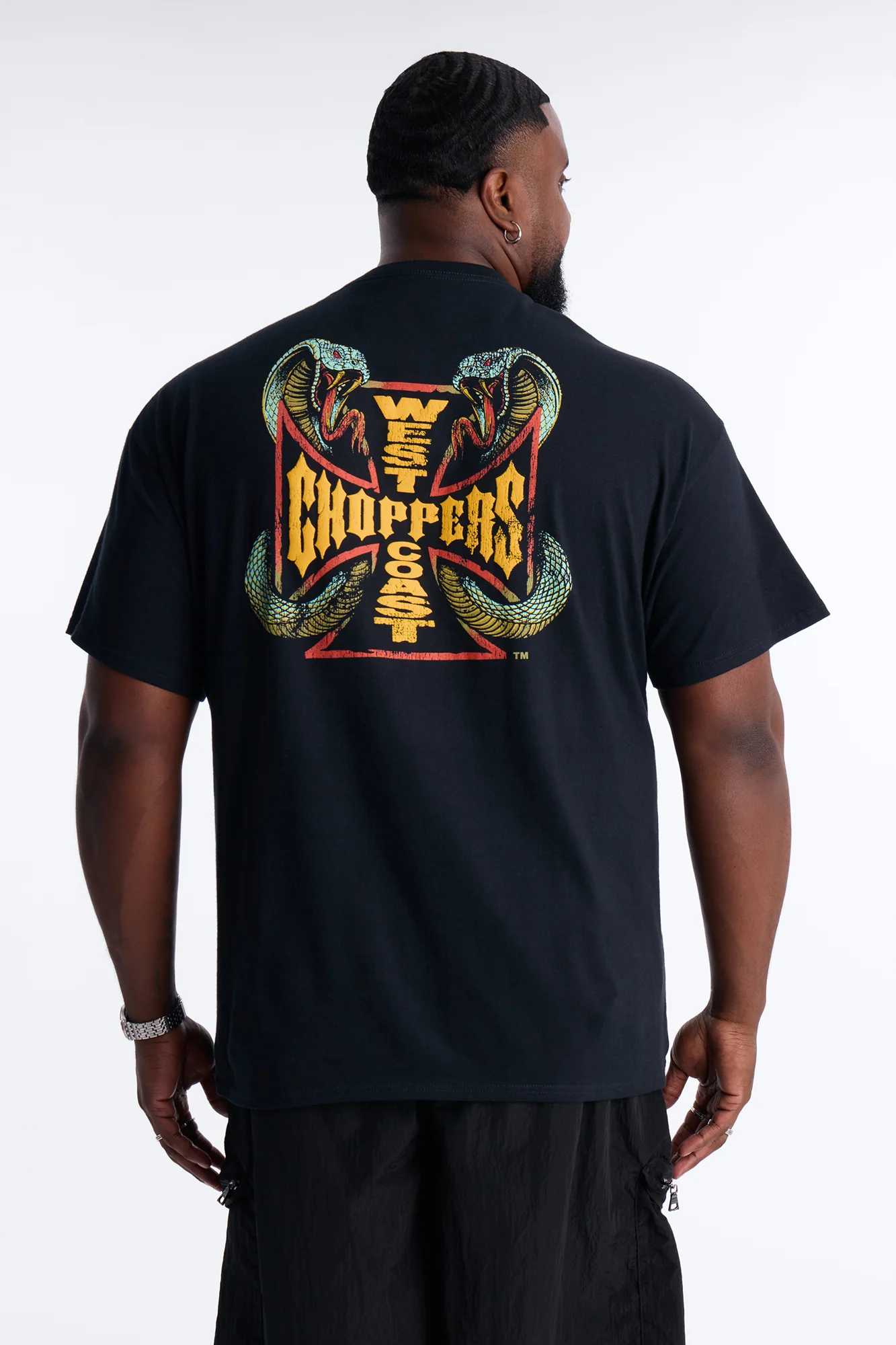 West Coast Choppers Cobra Puff Print Short Sleeve Tee - Black - Image 5