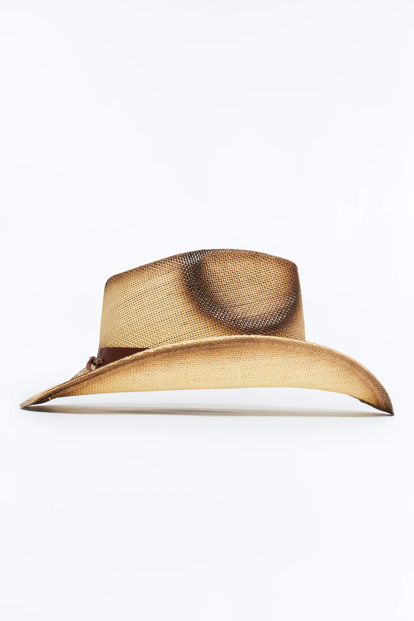 Western Washed Detail Cowboy Hat - Ivory/combo - Image 4