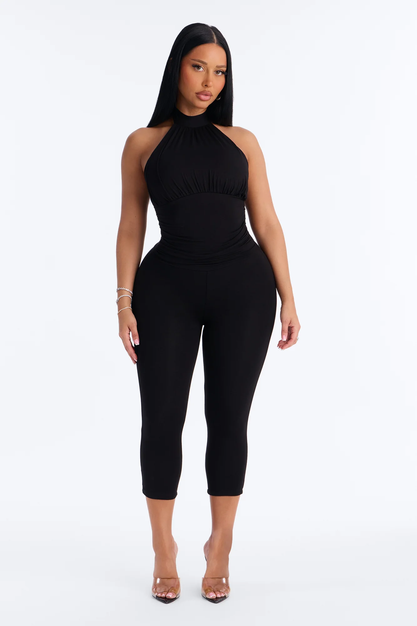 When We Met Capri Jumpsuit - Black