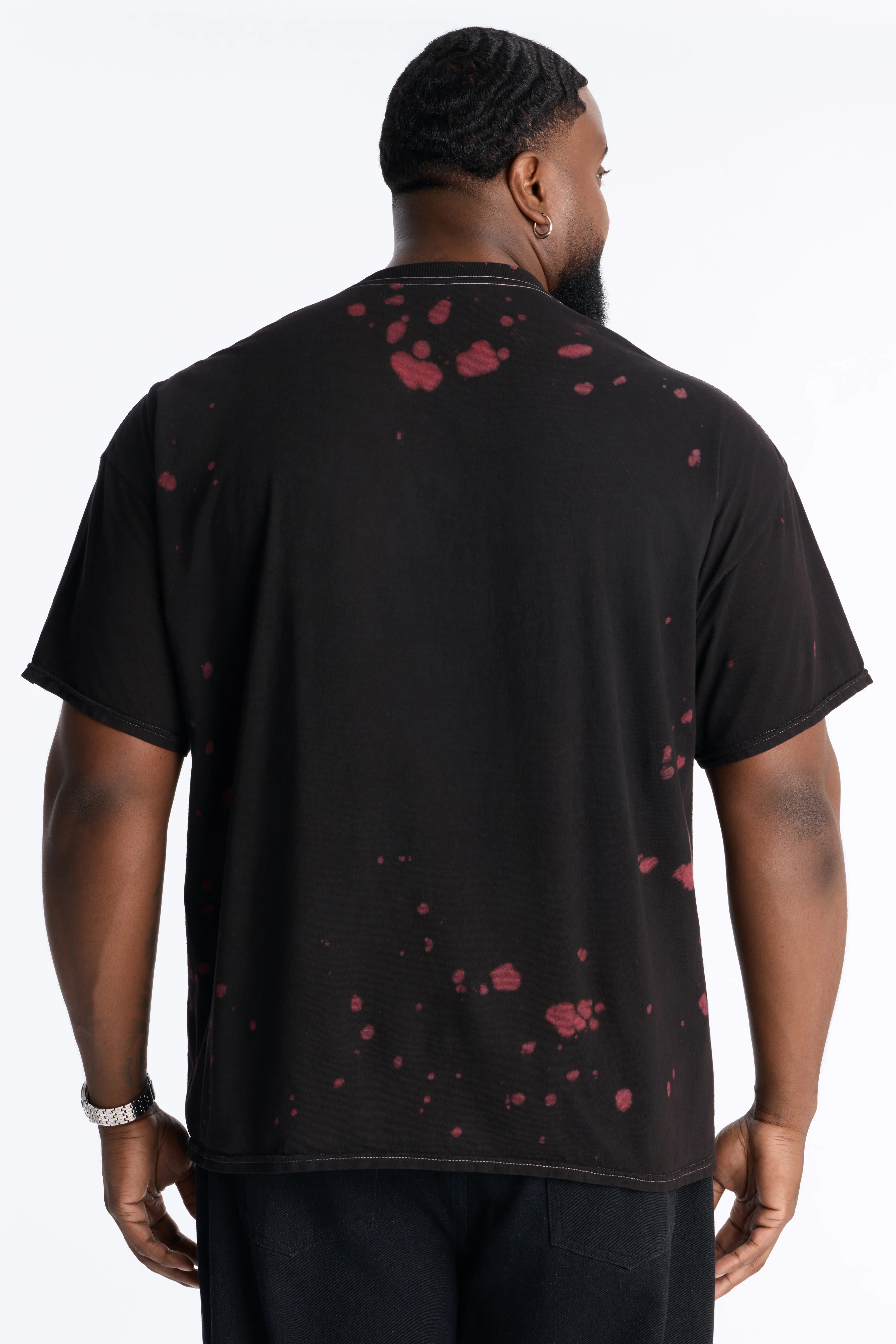 Whitney Houston Dyed Short Sleeve Tee - Black/Red - Image 8