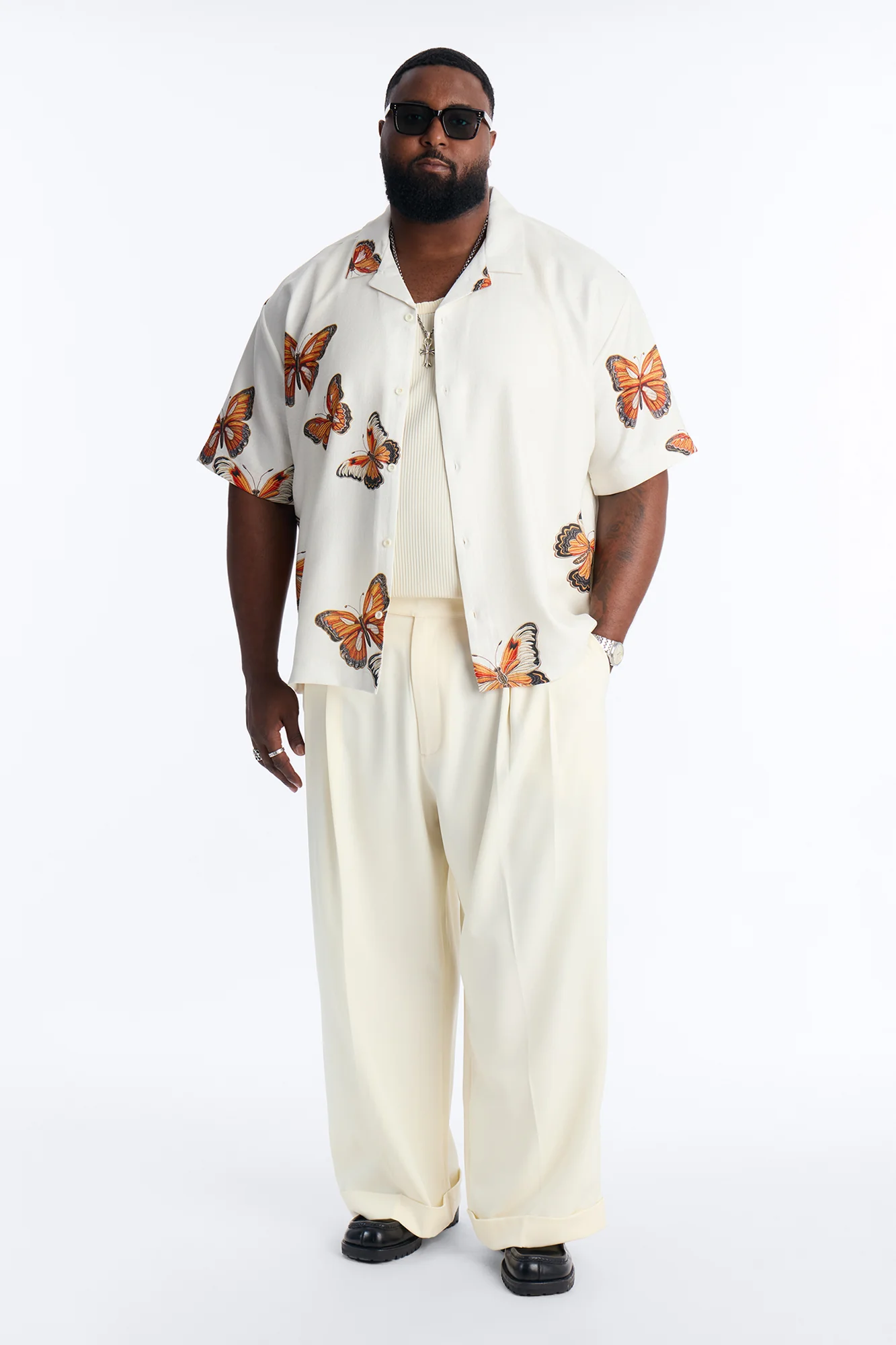 Wide Leg Vanderbilt Gurkha Trouser - Cream - Image 6