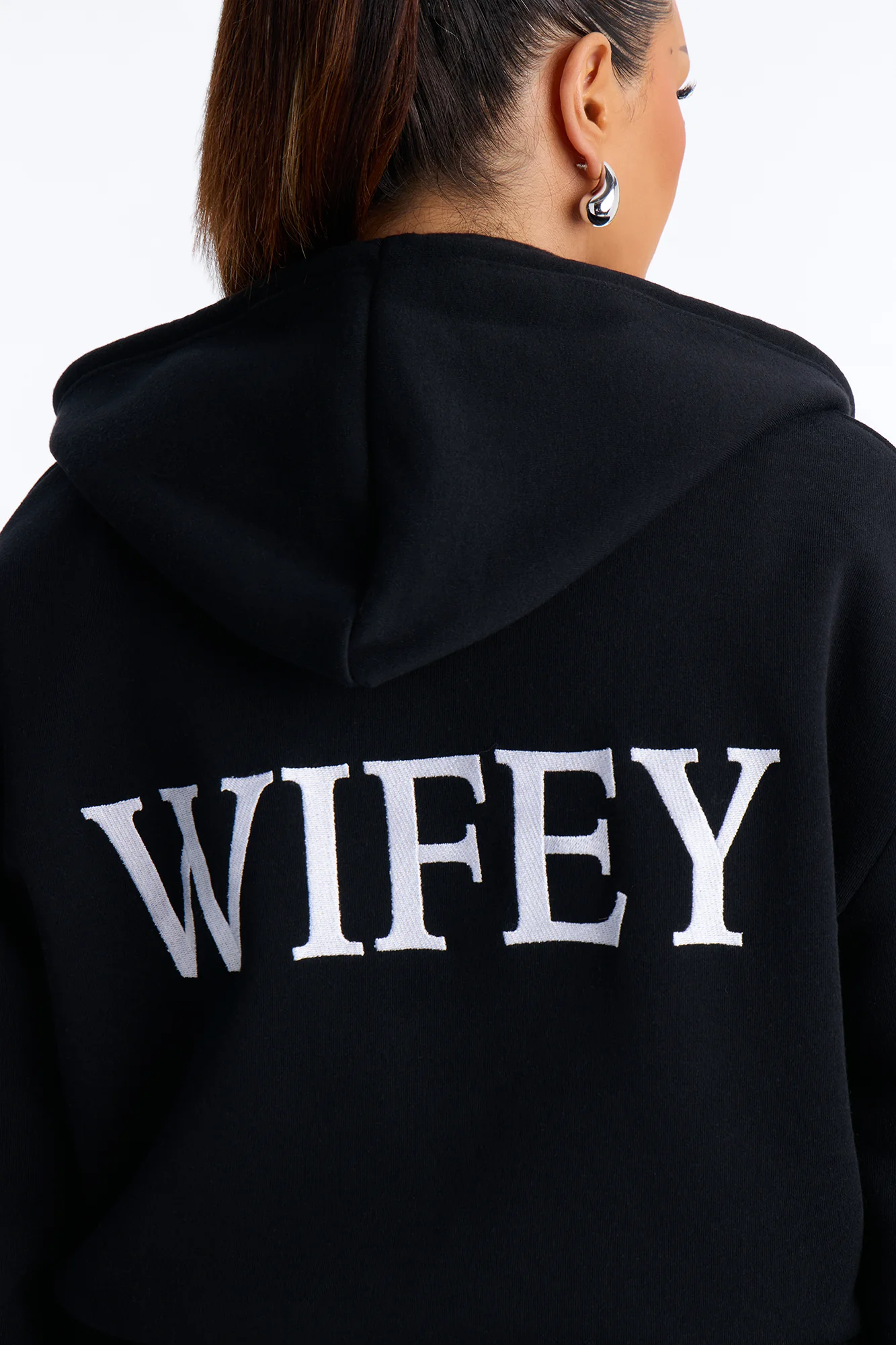 Wifey Era Fleece Pant Set - Black/White - Image 6