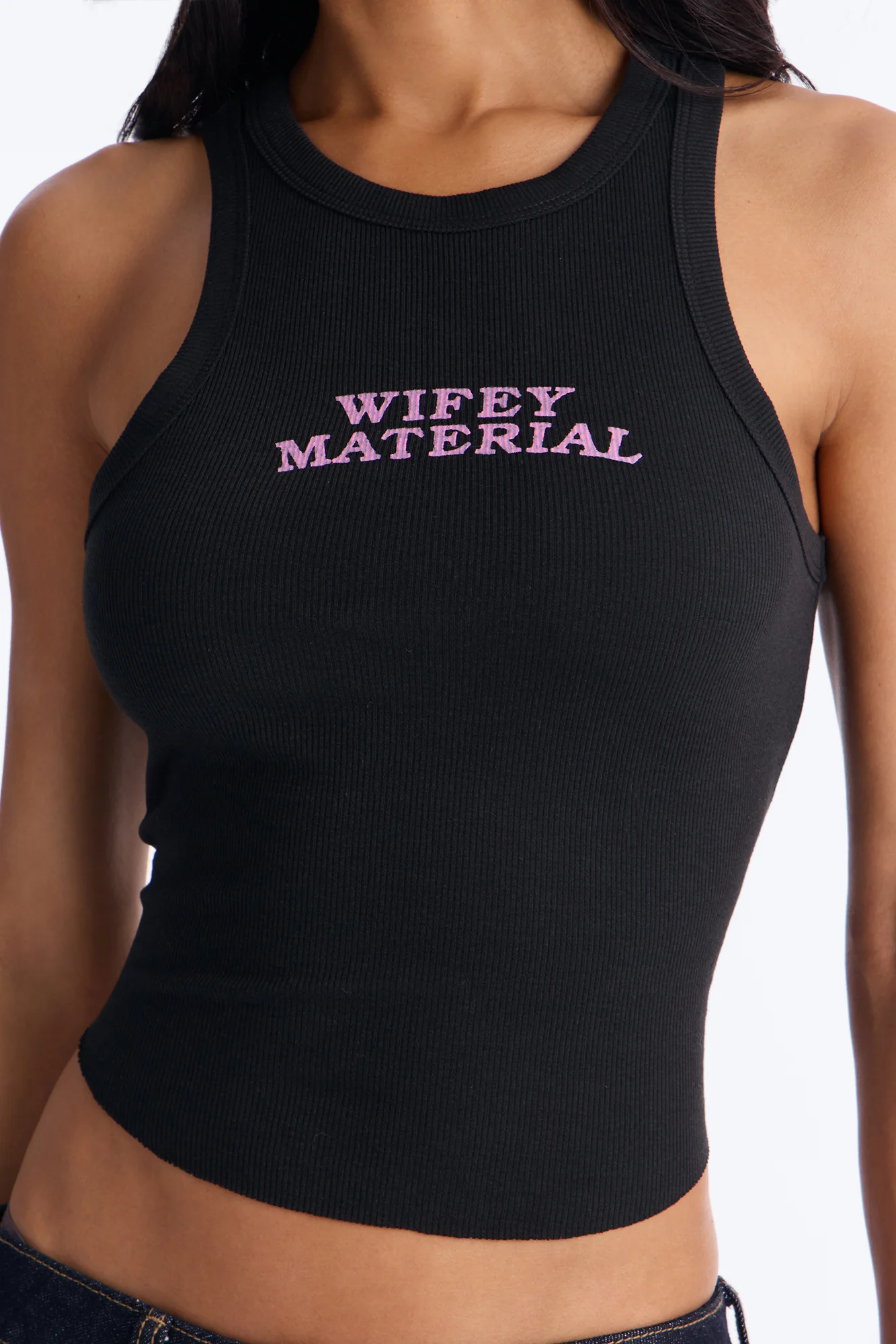 Wifey Material Tank Top - Black - Image 3