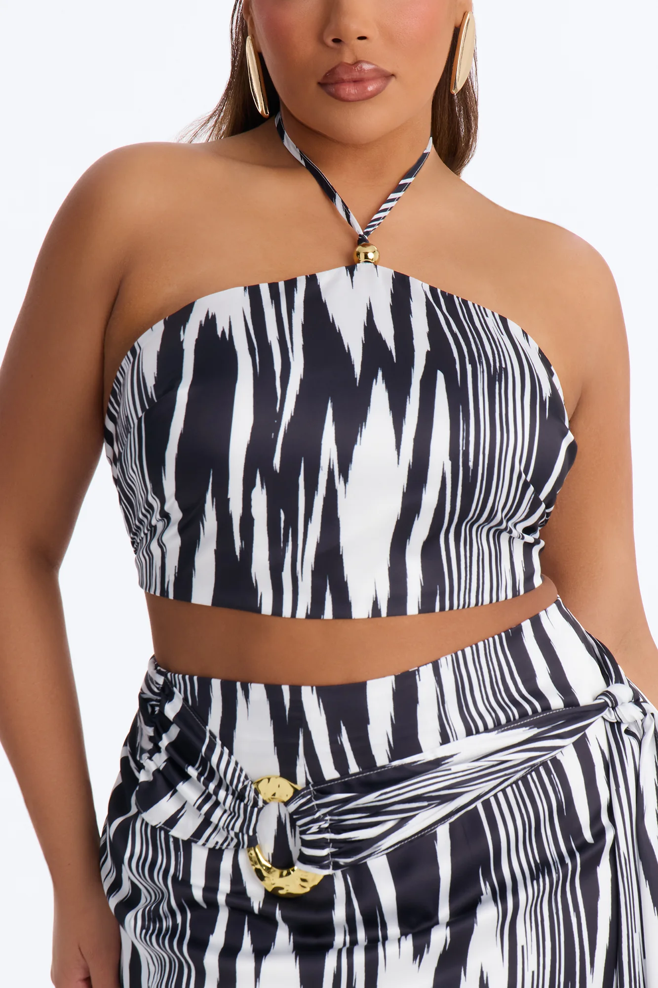 Wild Card Halter Skirt Set - Black/White - Image 6
