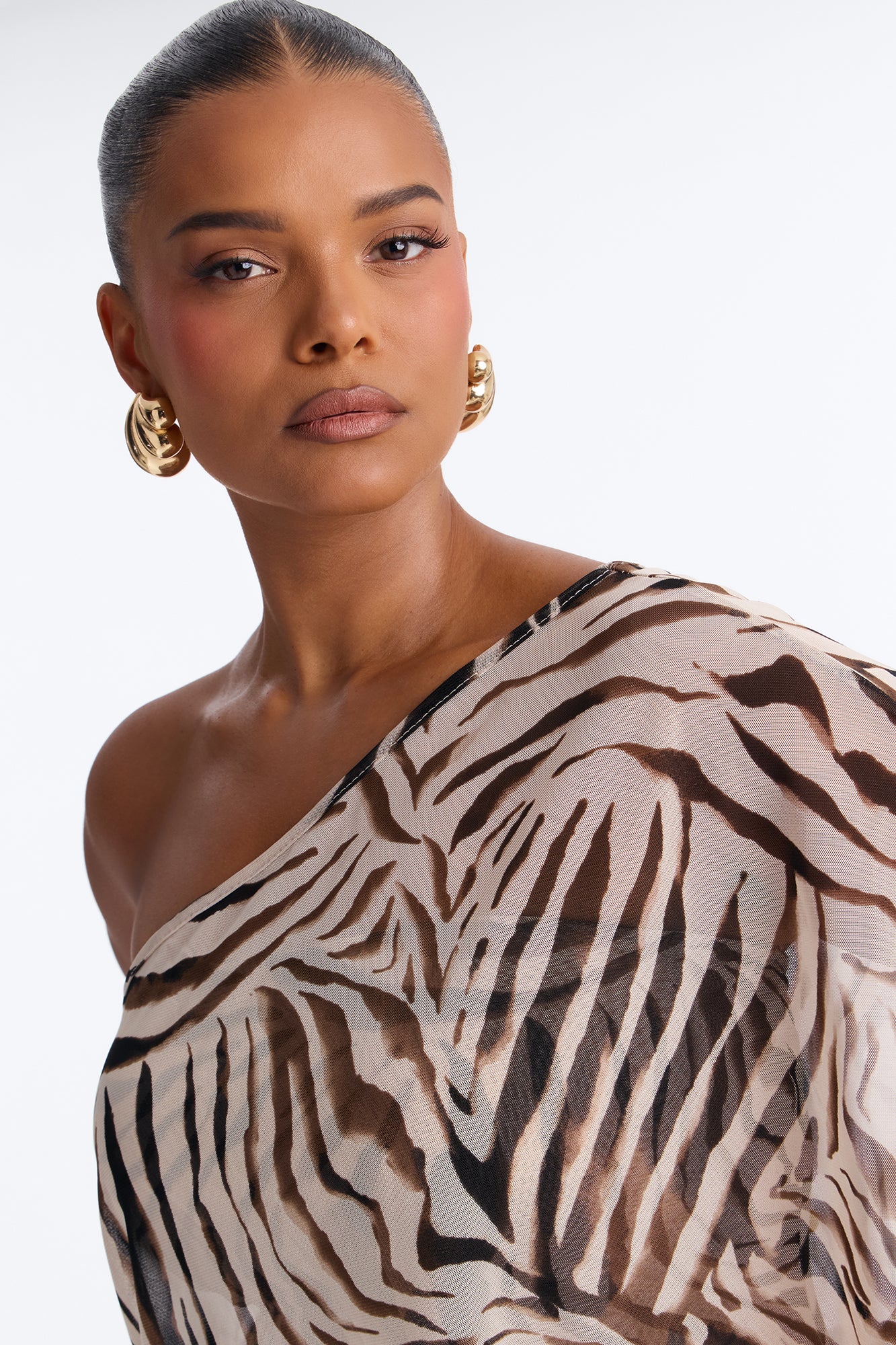 Wild Card Mesh Mini Dress Set - Taupe/combo - Image 7