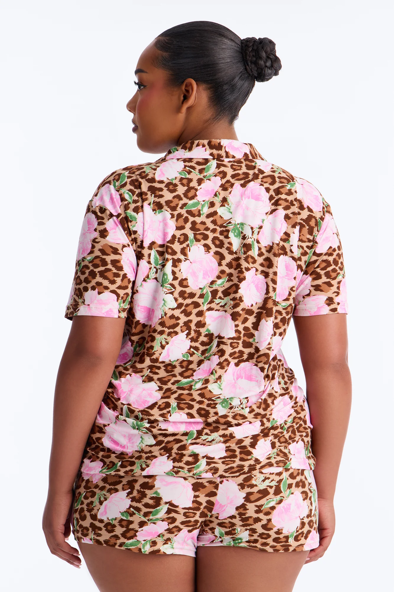 Wild Roses PJ Short Set - Brown/combo - Image 6