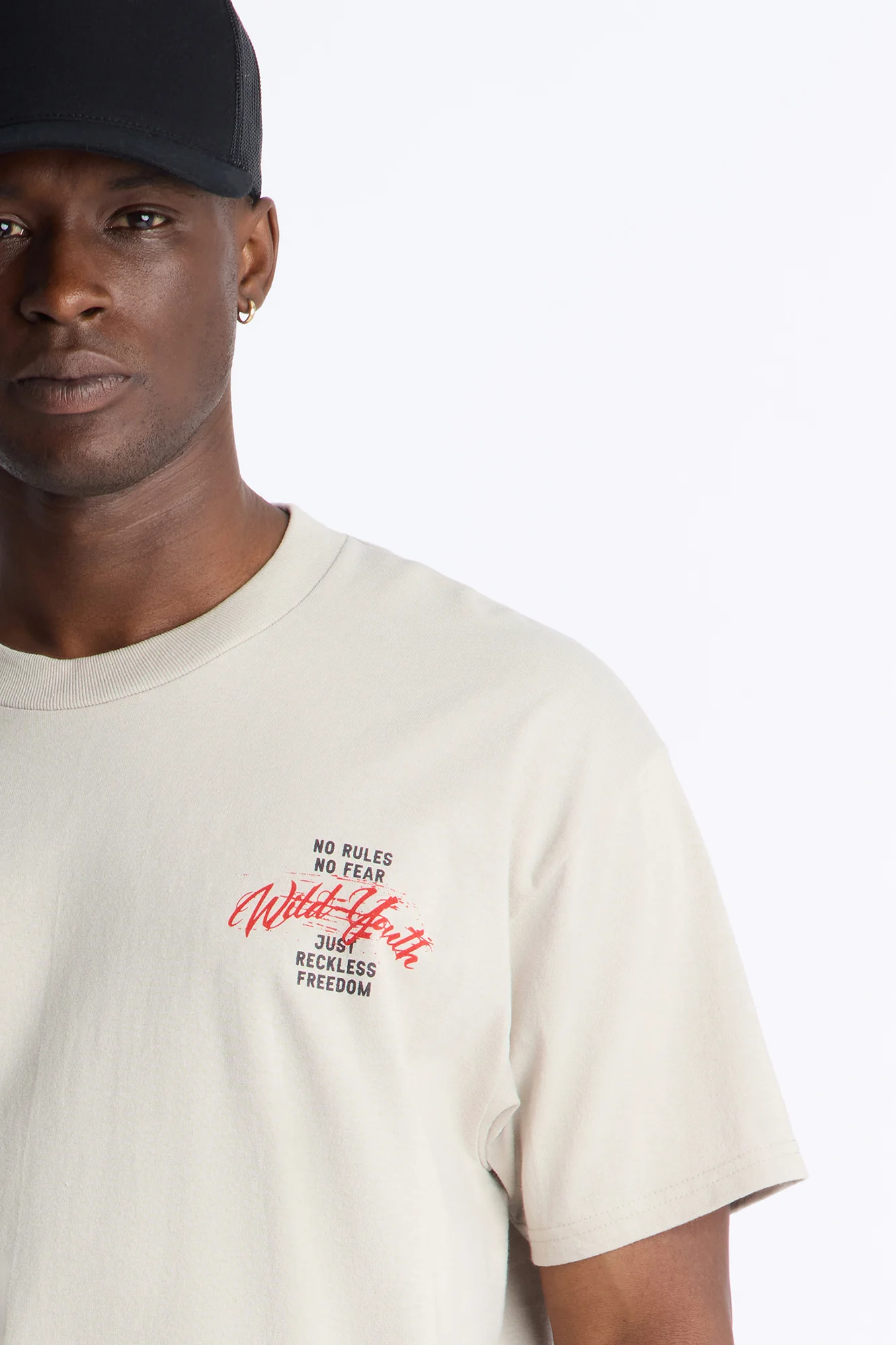 Wild Youth Freedom Oversized Short Sleeve Tee - Grey - Image 3