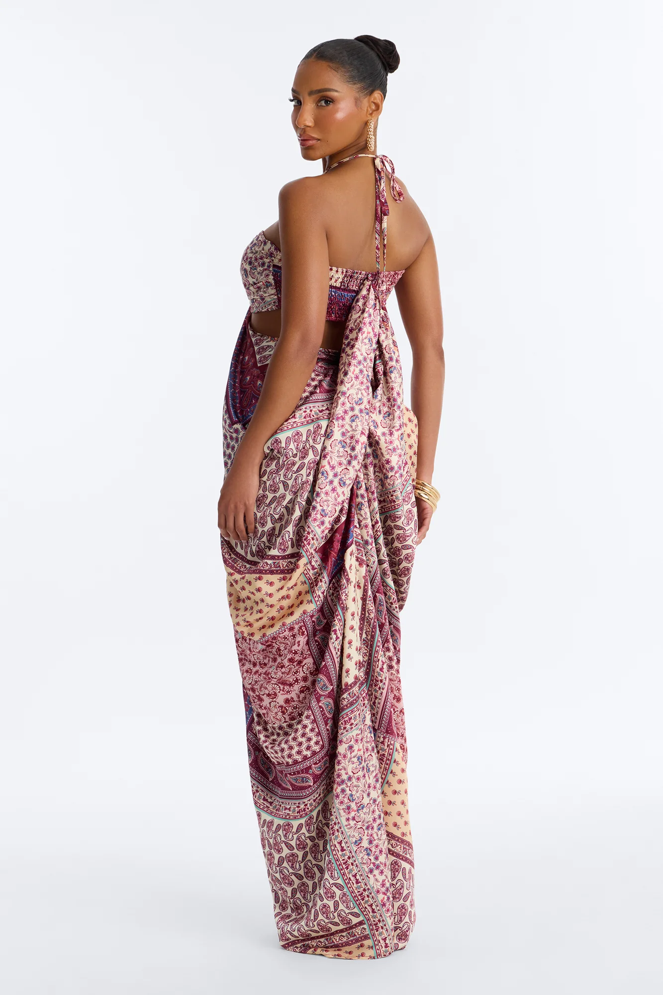 Wildflower Soul Satin Maxi Dress - Purple/combo - Image 4