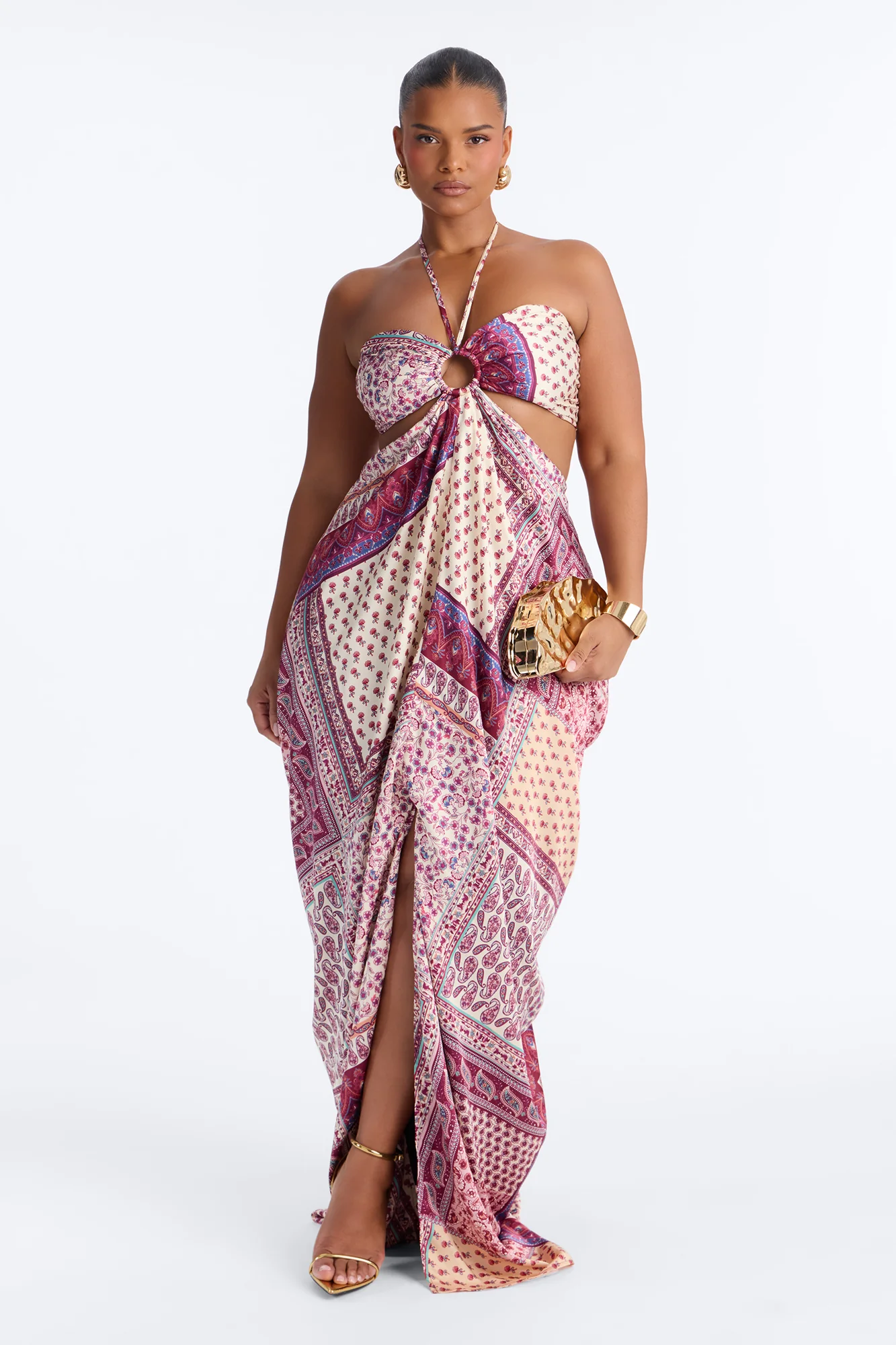 Wildflower Soul Satin Maxi Dress - Purple/combo - Image 5