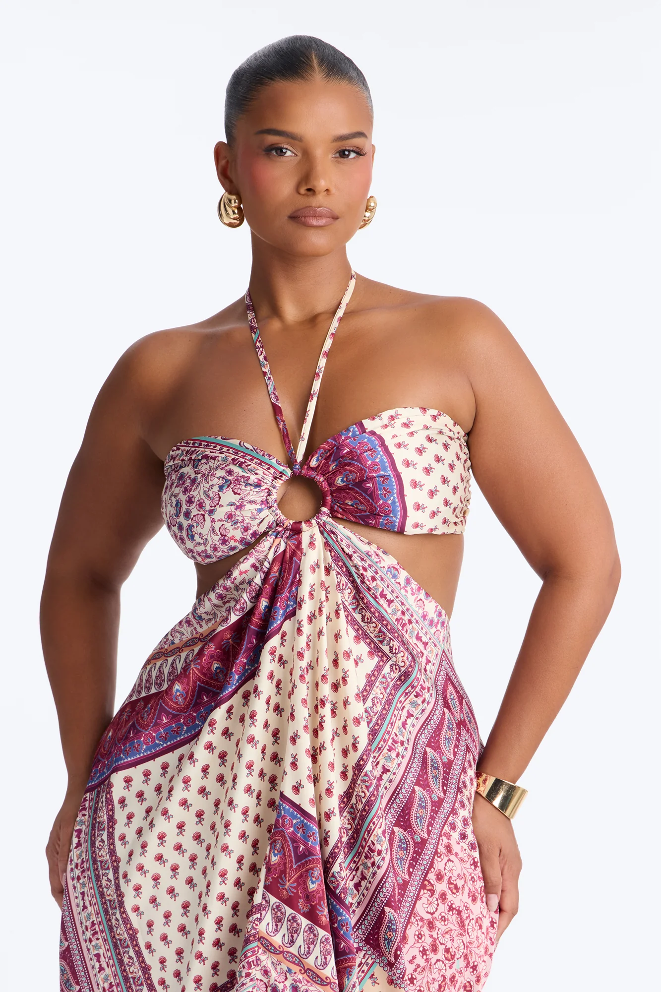 Wildflower Soul Satin Maxi Dress - Purple/combo - Image 6