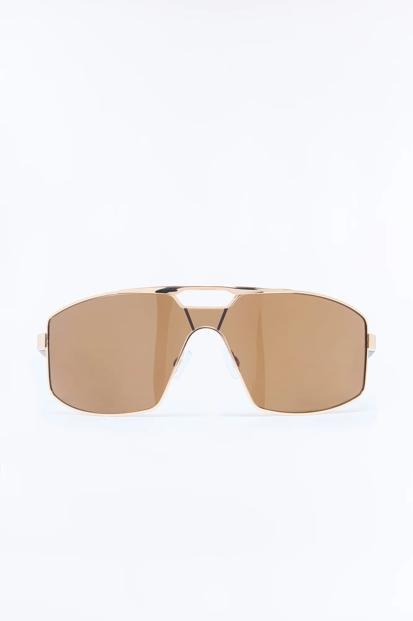 Without You Wrap Shield Sunglasses - Brown/combo