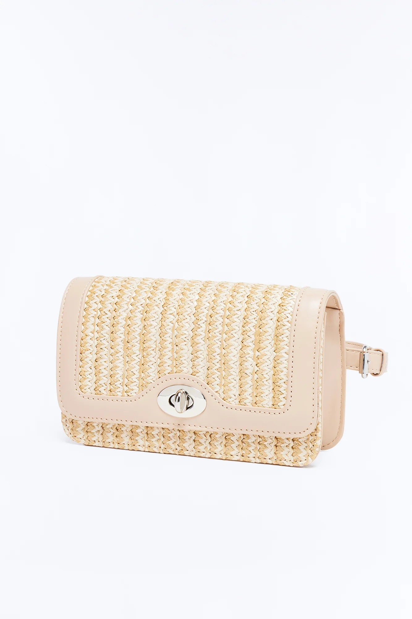 Work Life Balance Straw Belt Bag - Tan - Image 4