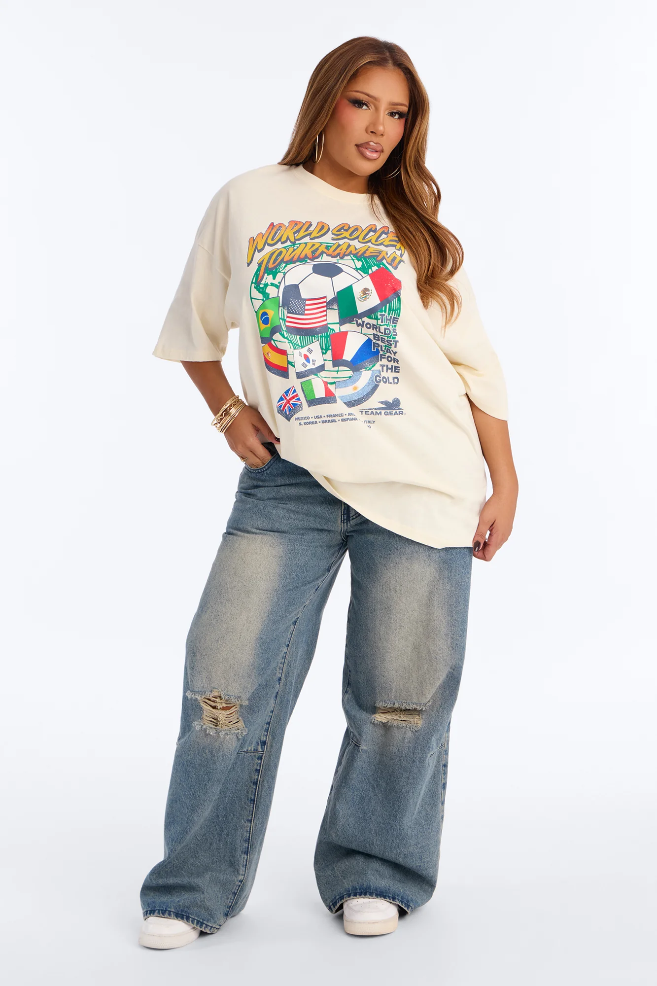 World Soccer Tournament Washed Tee - Taupe - Image 6