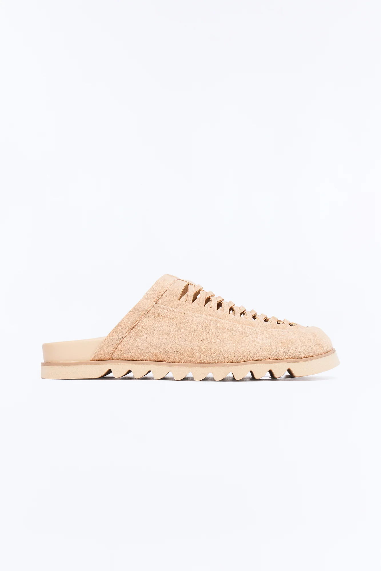 Woven Slip On Faux Suede Mule - Nude - Image 3