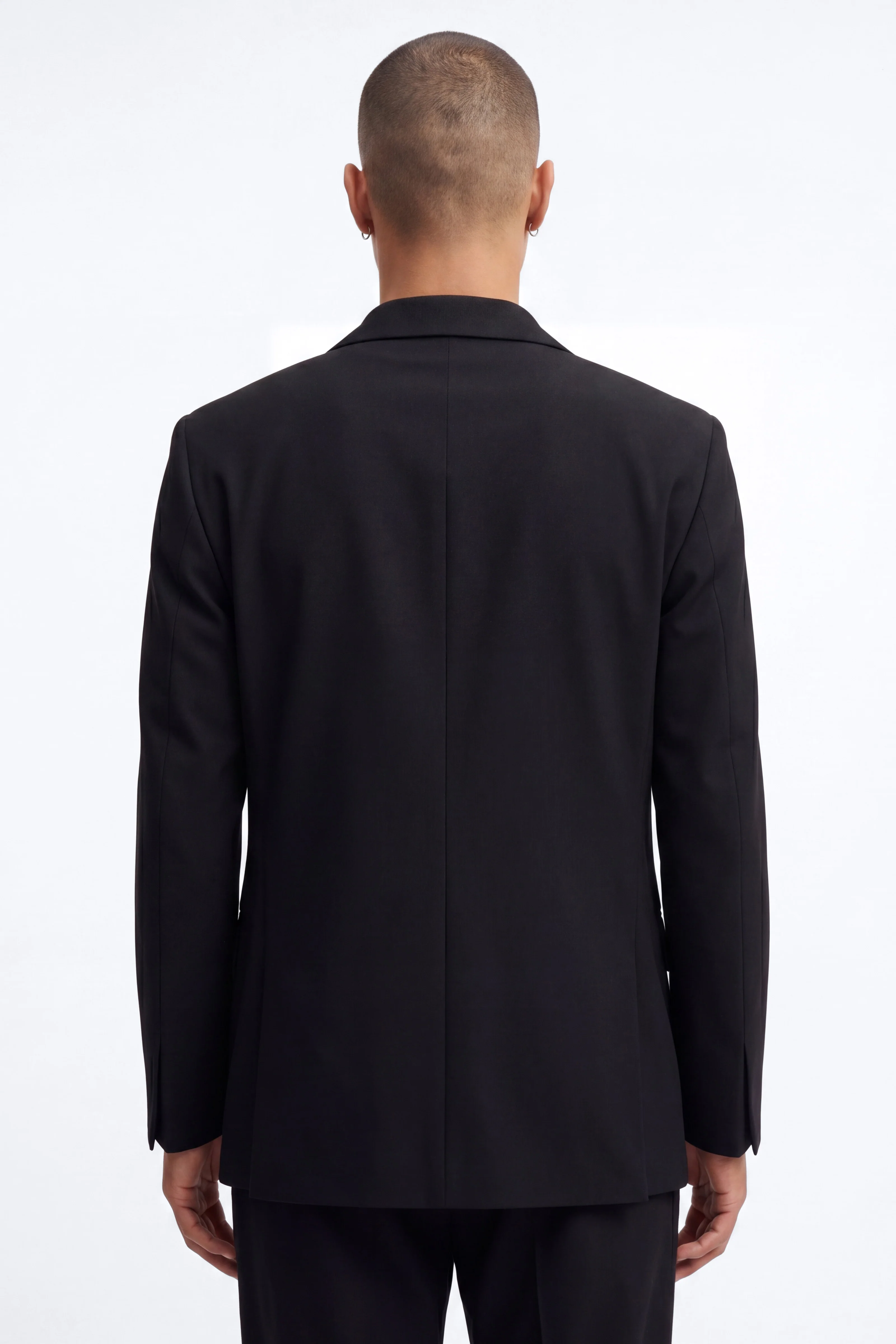 Wrinkle Resistant Double Breasted Blazer - Black - Image 3
