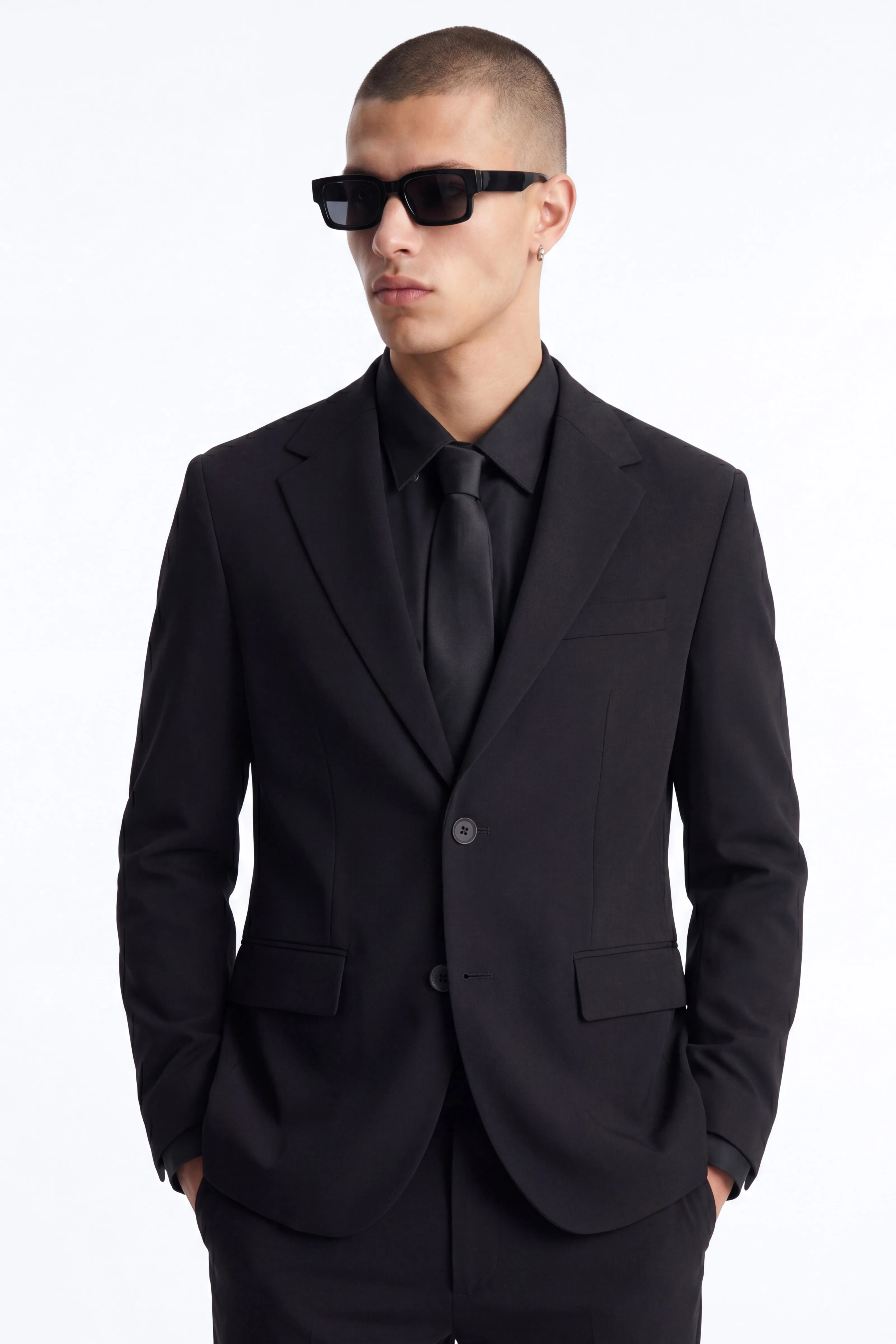 Wrinkle Resistant Relaxed Blazer - Black