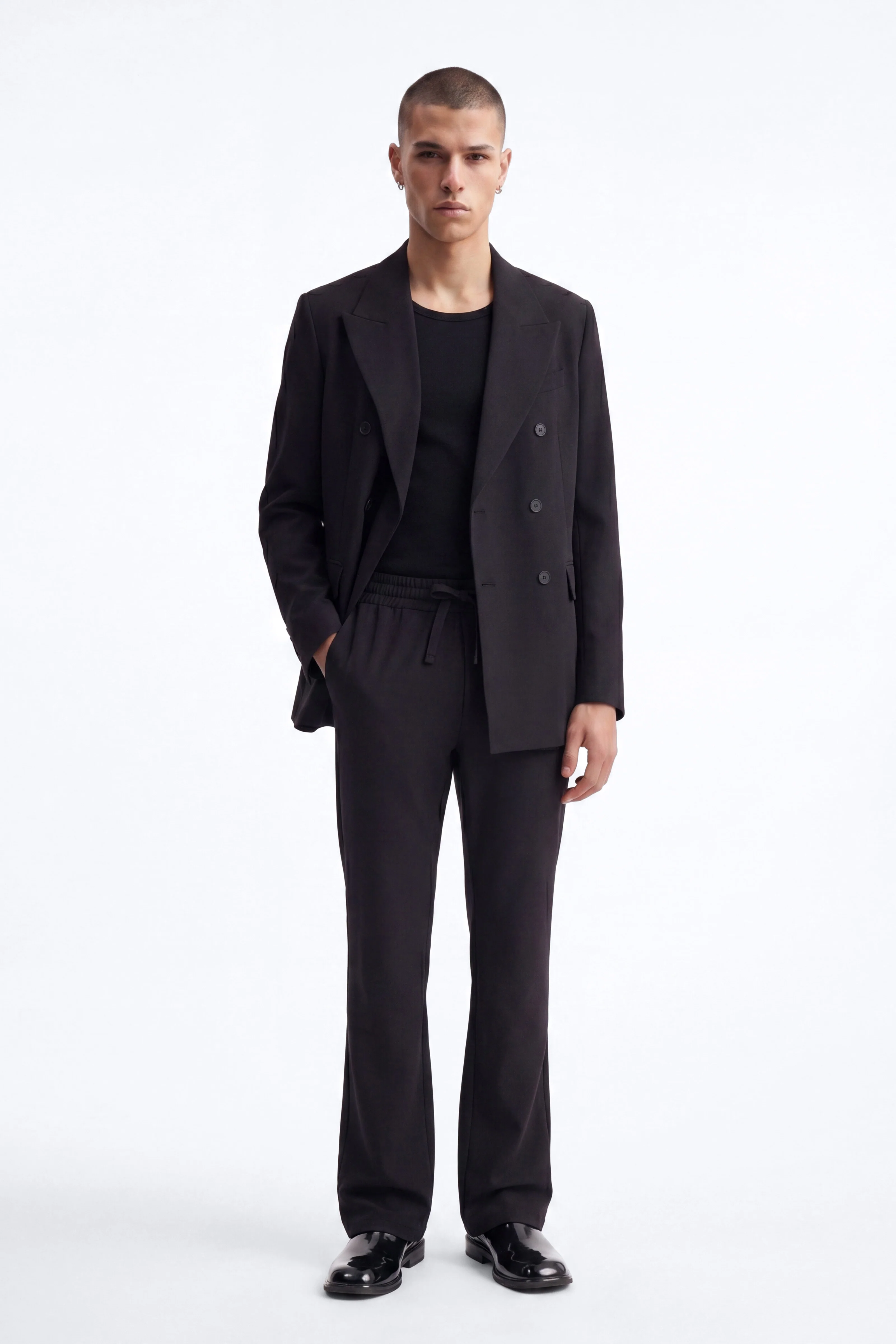 Wrinkle Resistant Slim Flare Pant - Black - Image 2