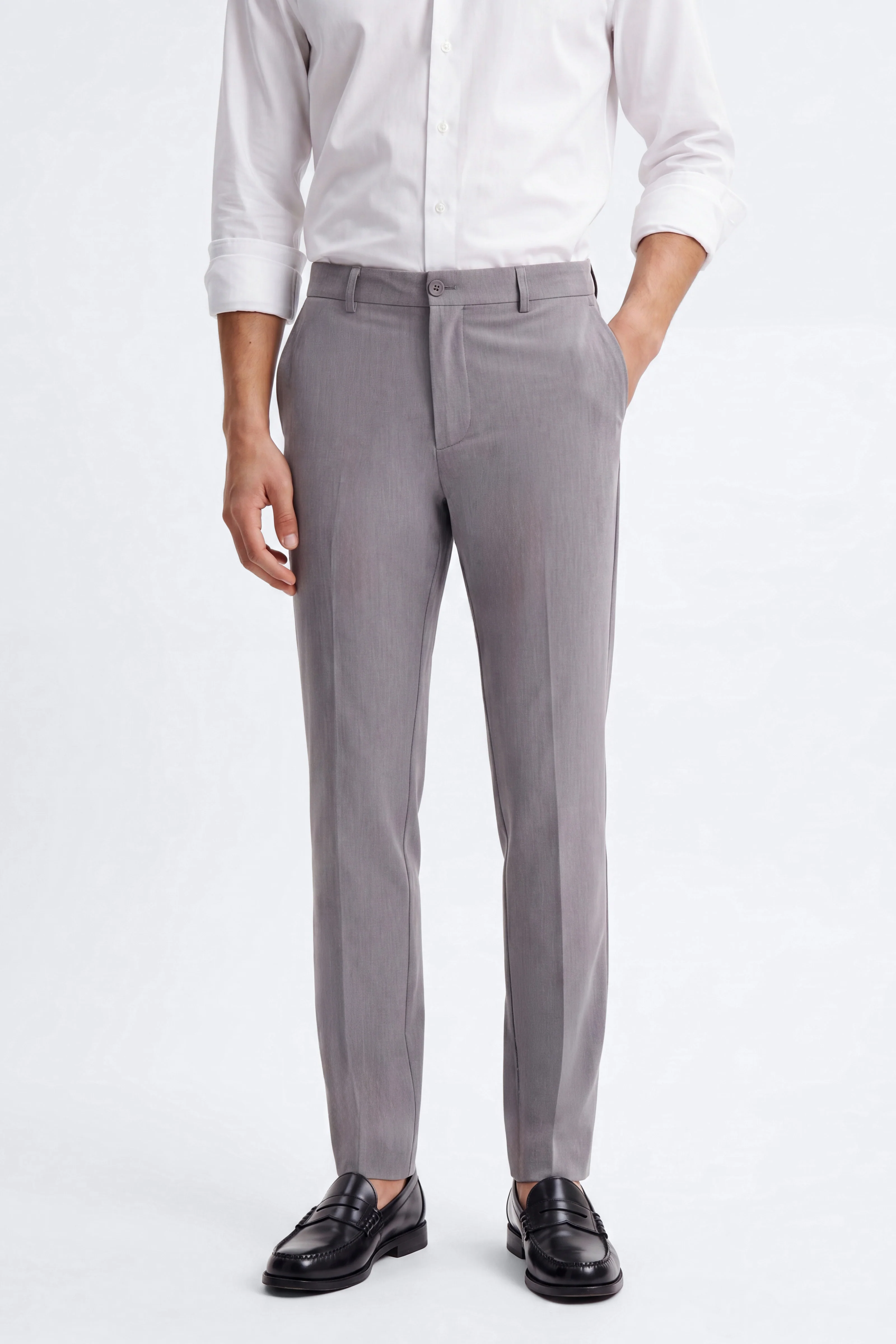 Wrinkle Resistant Slim Trouser - Grey - Image 2