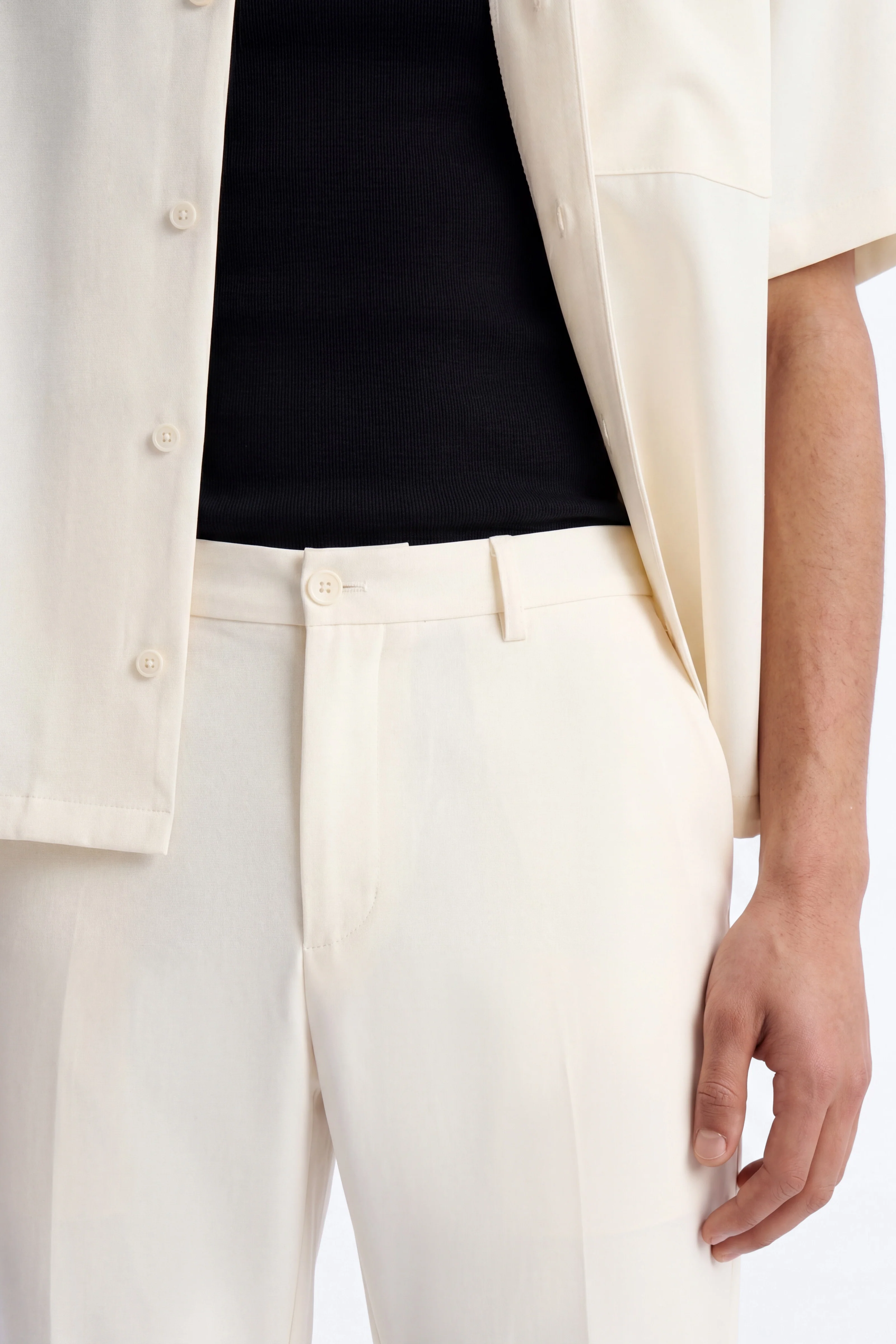 Wrinkle Resistant Straight Trouser - White - Image 2