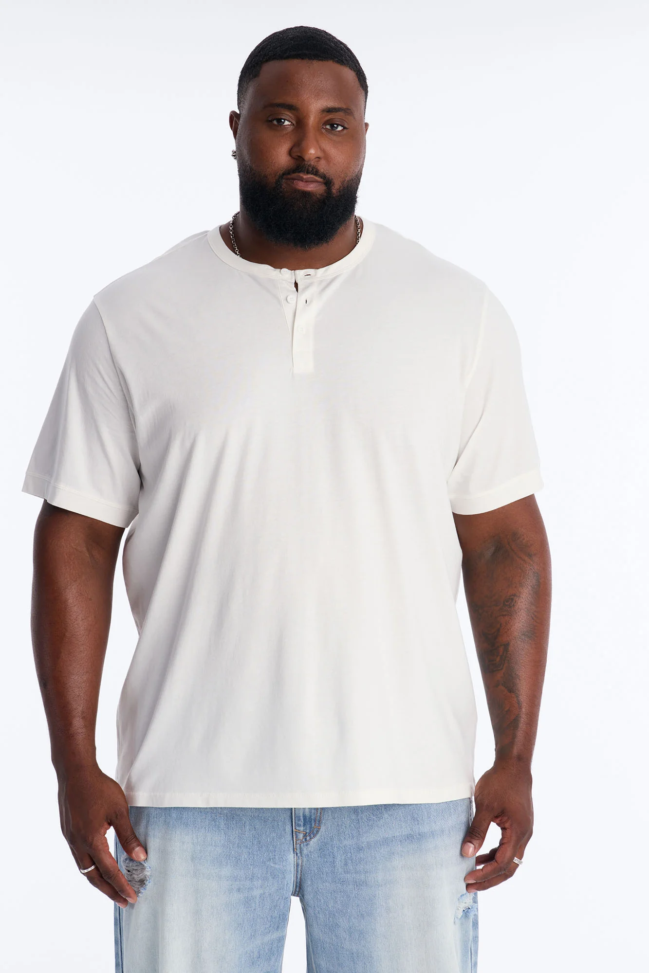 Your Everyday Classic Henley - White - Image 5