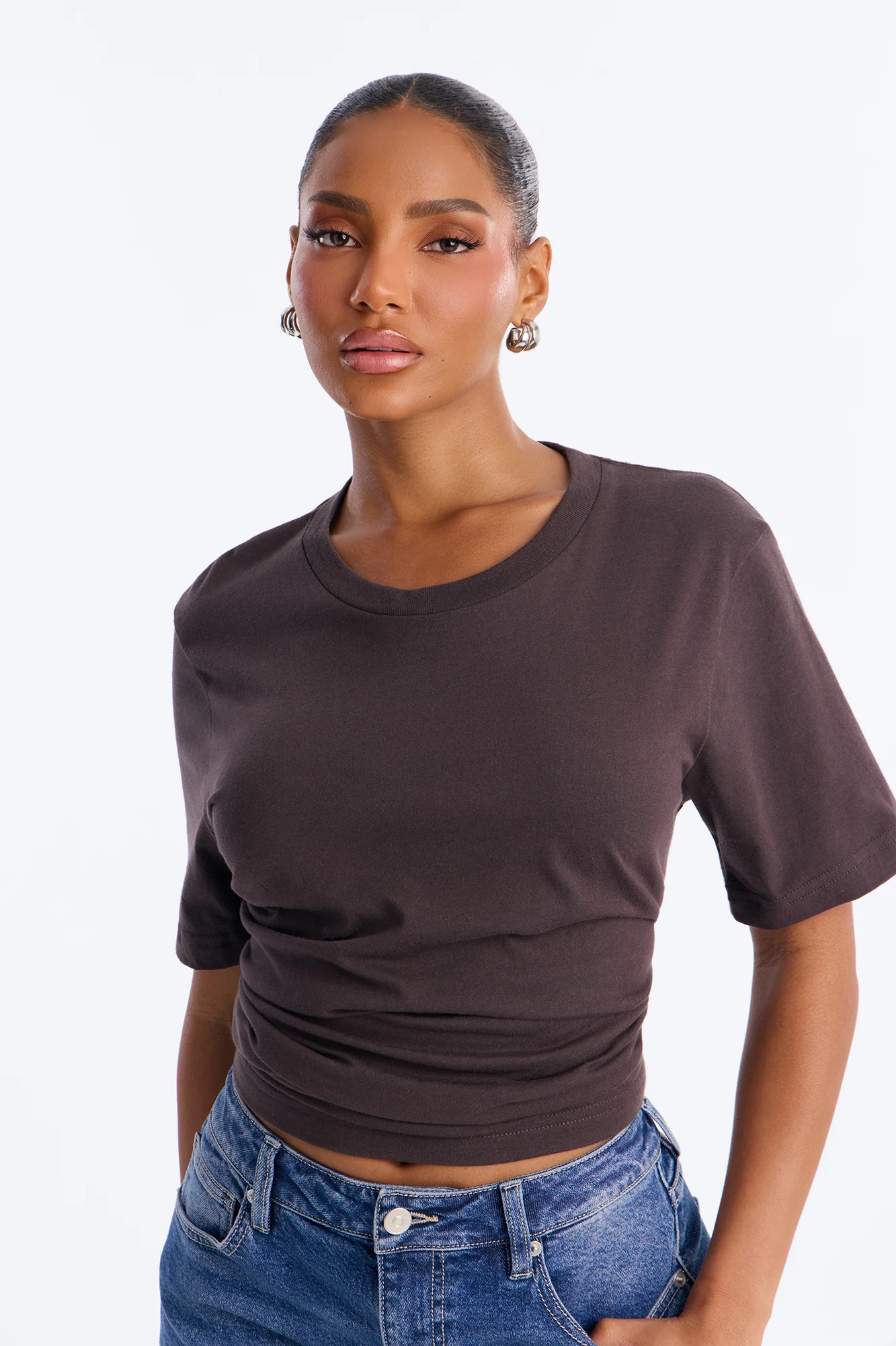 Your Favorite Everyday Essential T Shirt - Brown - Image 3