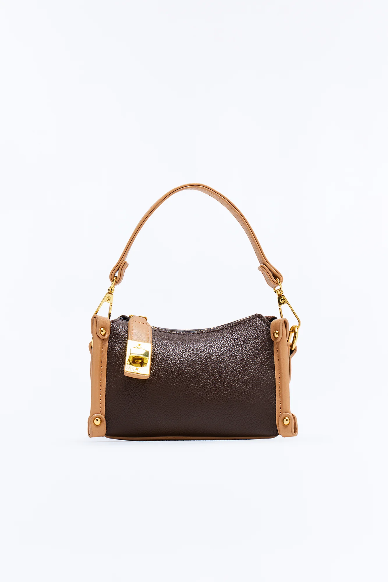 Your Heart Is Safe Faux Leather Crossbody Bag - Brown/combo - Image 3