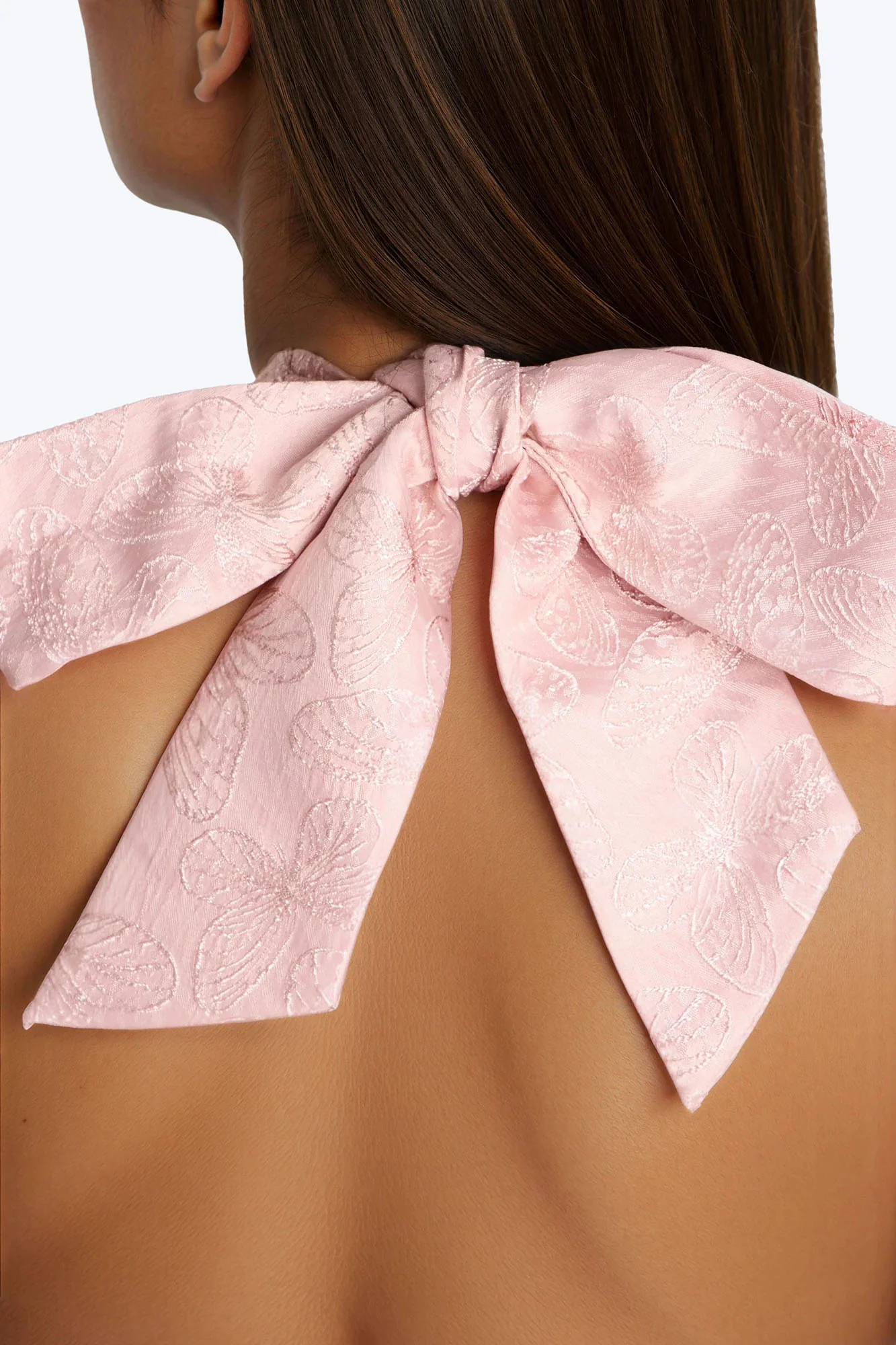 Yvette Halter Jacquard Midi Dress - Blush - Image 8