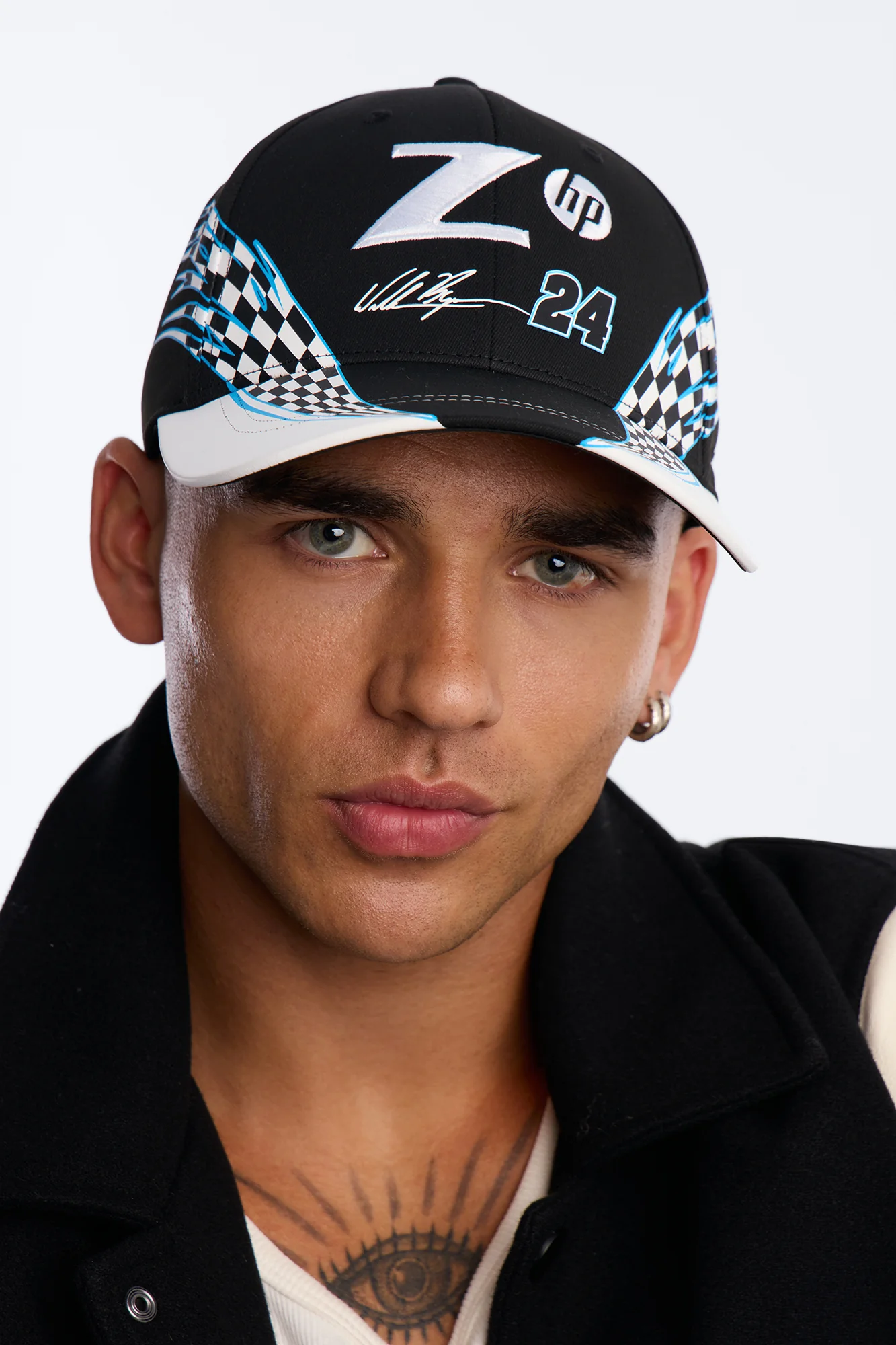 Z HP Checkered Flag Racing Baseball Hat - Black/combo - Image 2