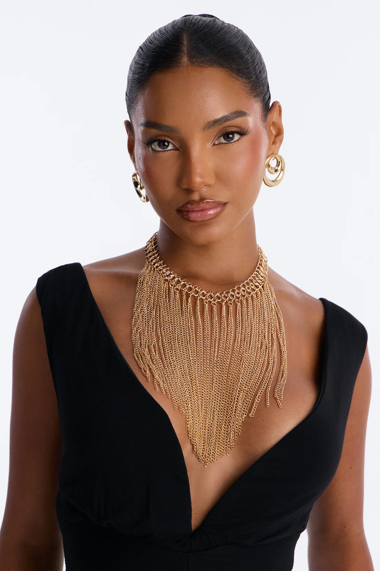 Zaya Fringe Necklace - Gold - Image 2