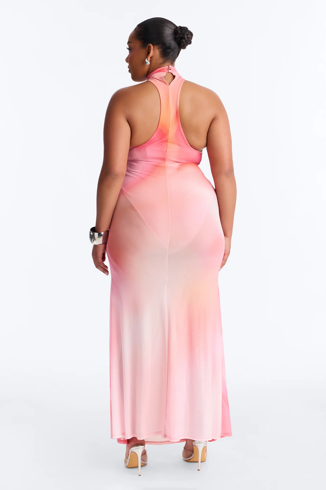 Zenna Ombre Mesh Maxi Dress - Pink - Image 7