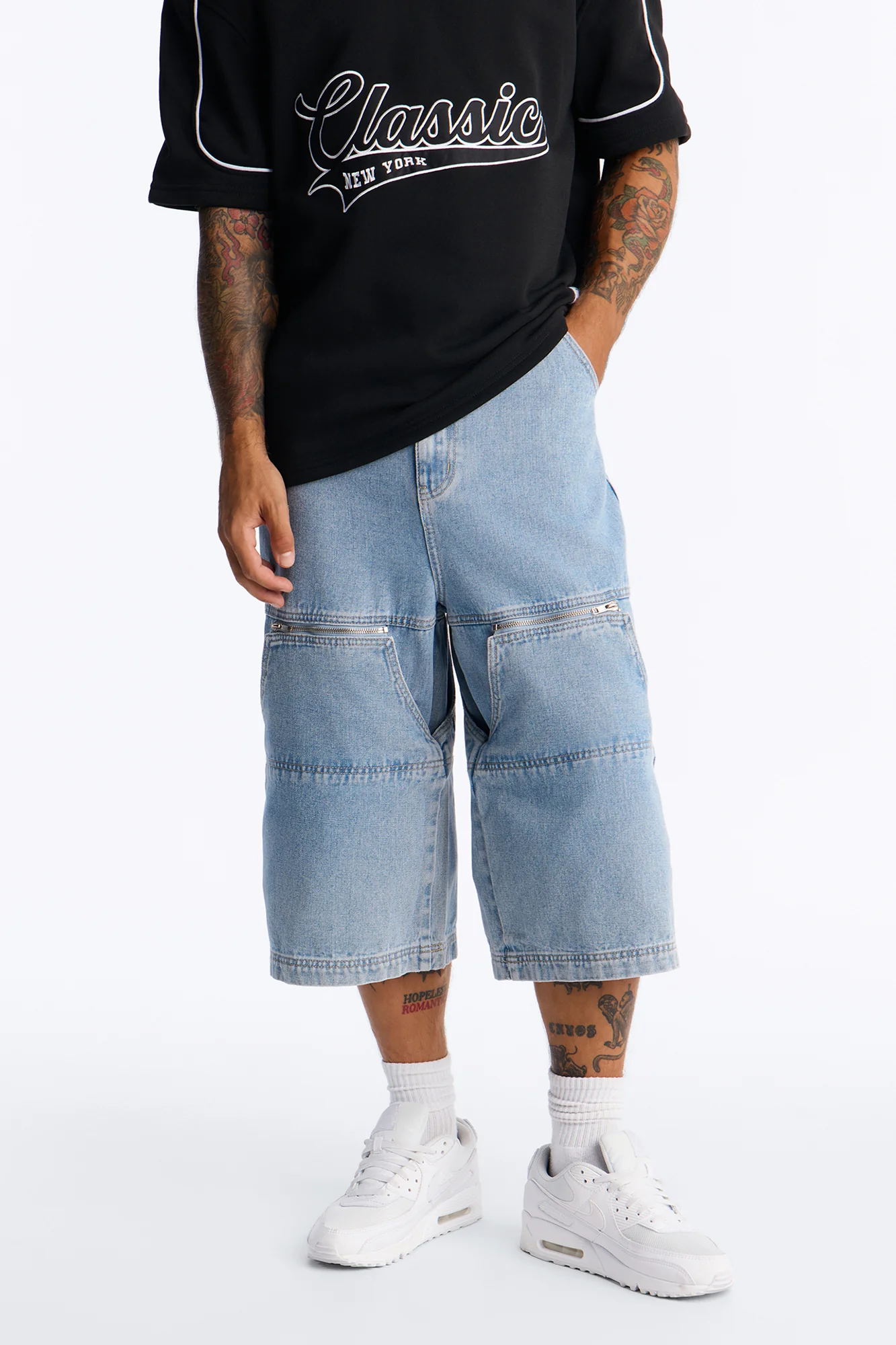 Zip-Off 2 Way Baggy Jean - Light Blue Wash