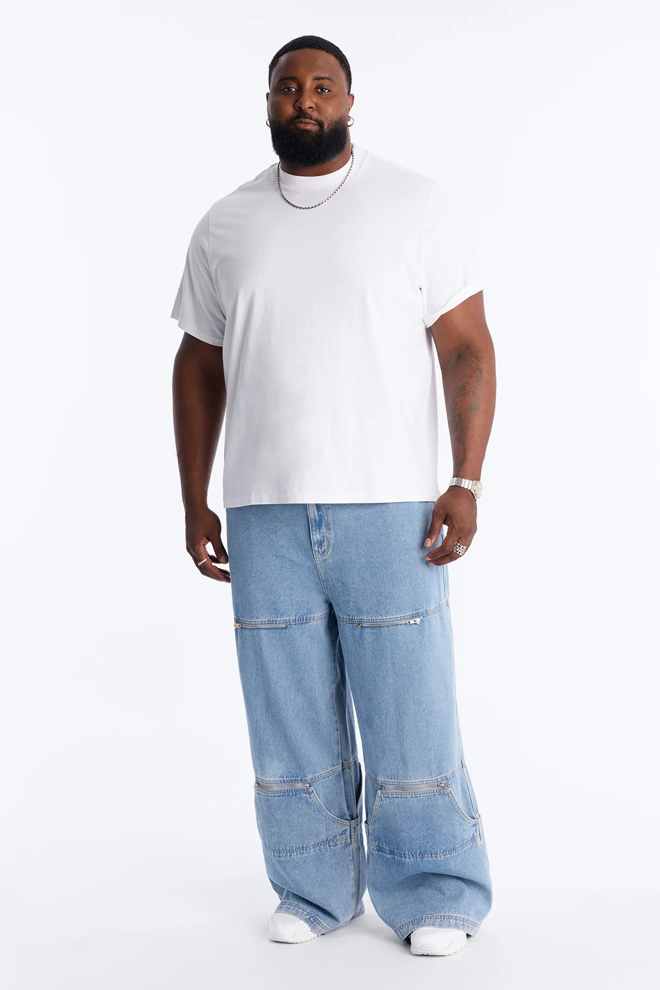 Zip-Off 2 Way Baggy Jean - Light Blue Wash - Image 6